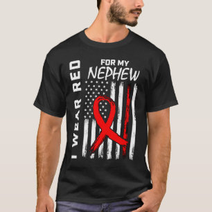 Roter Band Neffe Herzkrankheit Bewusstsein Amerika T-Shirt