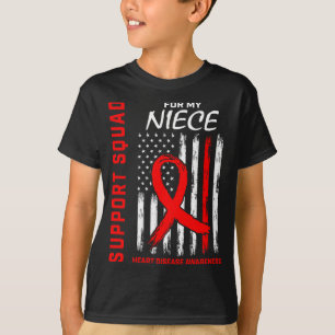 Roter Band Nichte Herzkrankheit Bewusstseinsflagge T-Shirt
