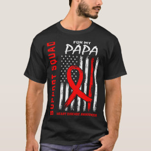Roter Band Papa-Herzkrankheit-Bewusstseinsflaggen- T-Shirt