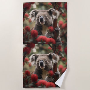 Roter Banksienbaum mit Koala-Bär, Strandtuch