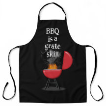 Roter Barbecue-Grill in Flammen mit lustigem Text