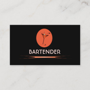 Roter Barkeeper-Logo-Visitenkarten Visitenkarte