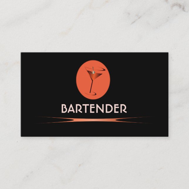 Roter Barkeeper-Logo-Visitenkarten Visitenkarte (Vorderseite)