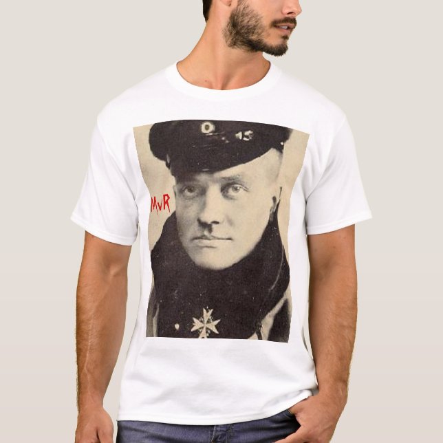 Roter Baron Portrait Tee, Gang-Logorückseite w T-Shirt (Vorderseite)