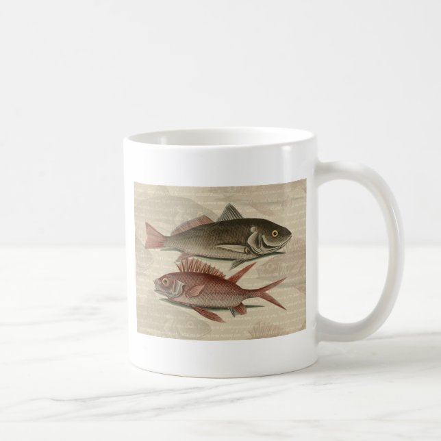 Roter Barsch Fischer Kunst Kaffeetasse (Rechts)