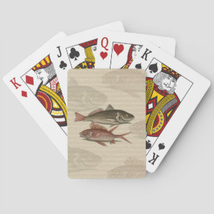 Roter Barsch Fischermann Kunst Spielkarten