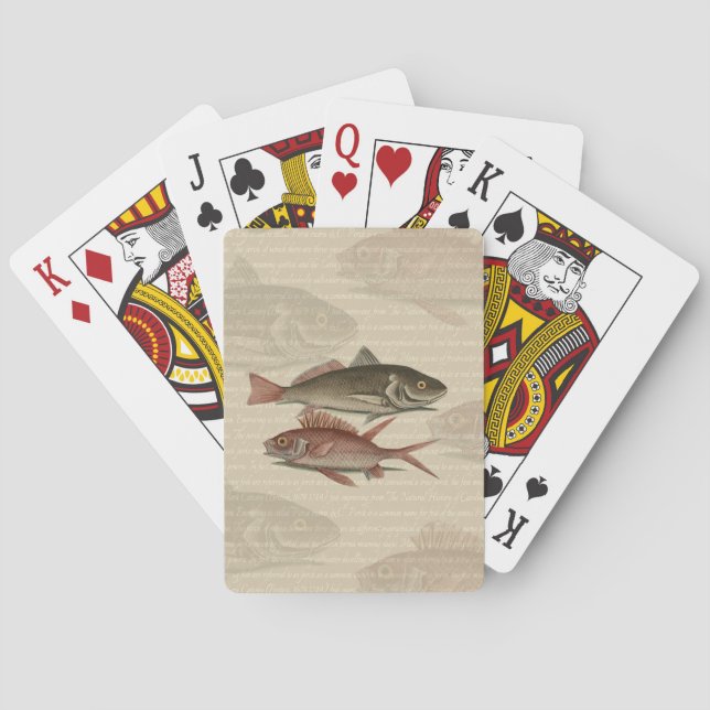 Roter Barsch Fischermann Kunst Spielkarten (Rückseite)