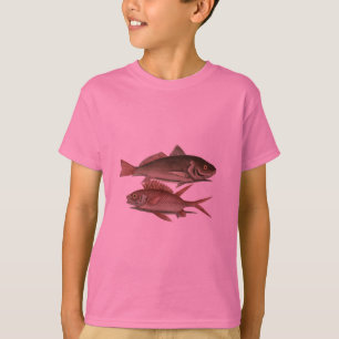 Roter Barsch Fischermann Kunst T-Shirt