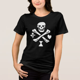 Roter Bart schwarzes T-Shirt für Frauen Tri-Blend Shirt