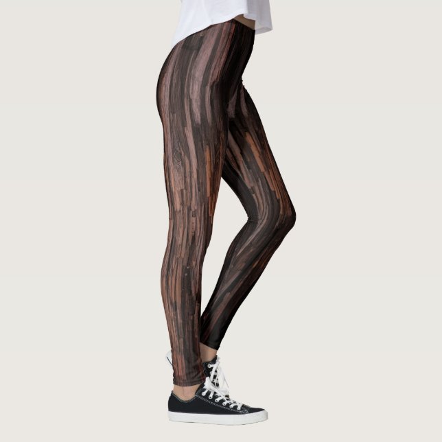 Roter Baum aus Holz Leggings (Rechts)
