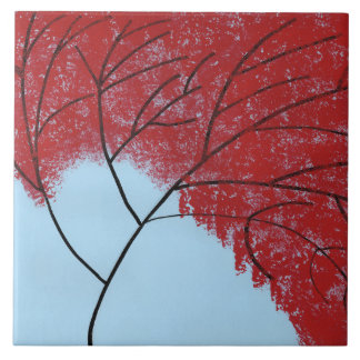 Roter Baum Fliese