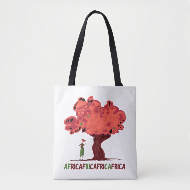 Roter Baum mit einer Frau aus Afrika (Vorderseite)