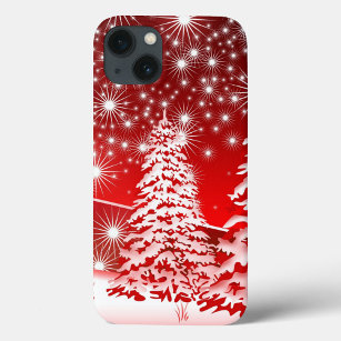 Roter Baum mit Schnee Case-Mate iPhone Hülle