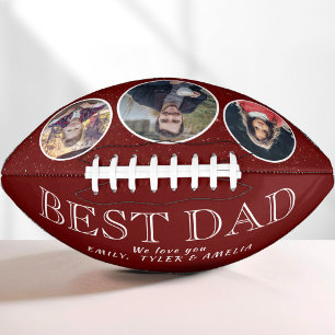 Roter Best Dad Father`s Day 3 Foto Collage Football
