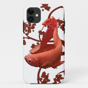 Roter Betta Siamesischer Kampffisch iPhone 11 Hülle