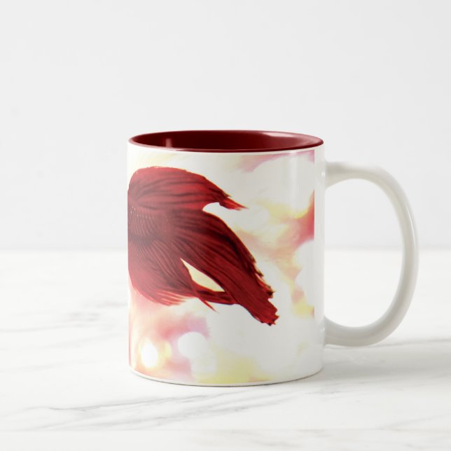 Roter Betta Zweifarbige Tasse (Rechts)