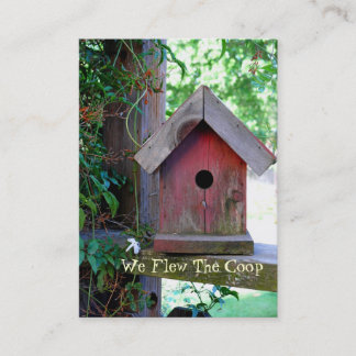 Roter Birdhouse-neue Adresse Visitenkarte