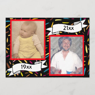 Roter Blasen-Buchstabe-40. Geburtstags-Feier Einladung