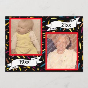 Roter Blasen-Buchstabe-75. Geburtstags-Feier Einladung