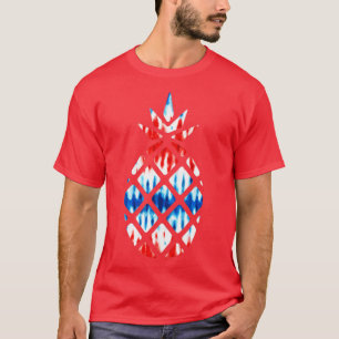 Roter Blaue Ananas USA Unabhängigkeitstag Juli T-Shirt