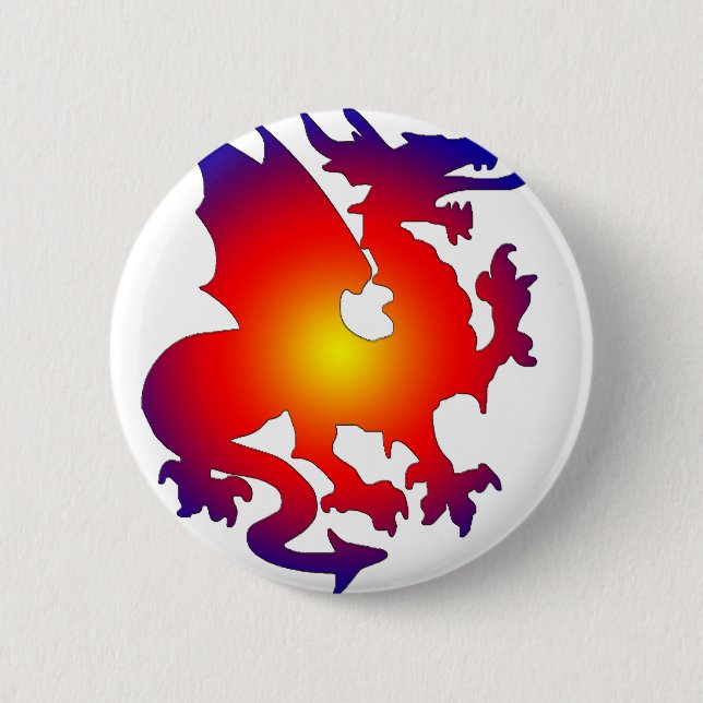 roter blauer Drache Button (Vorderseite)
