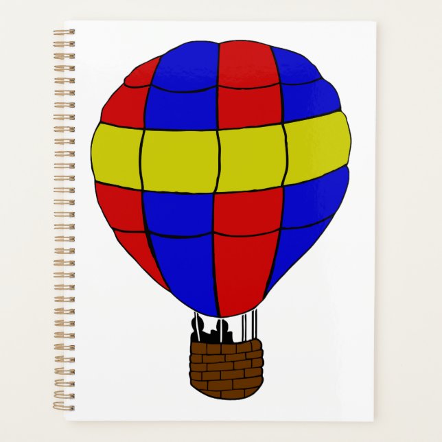 Roter blauer und gelber Heißluftballon Planer (Vorderseite)