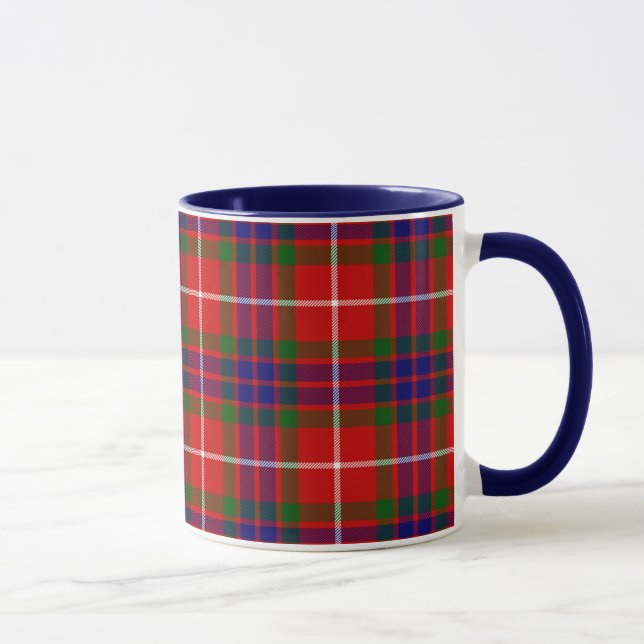 Roter blauer und grüner Clan Fraser Tartan Tasse (Rechts)
