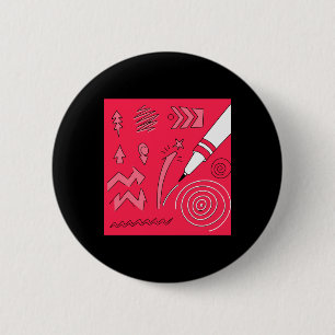 Roter Bleistift Farbiger Ausdrucksstarker Digitale Button