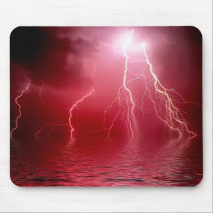 Roter Blitz Mousepad