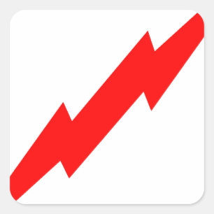 Roter Blitz Quadratischer Aufkleber