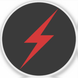 Roter Blitzschlag der Anarchie (auf schwarz) Aufkleber