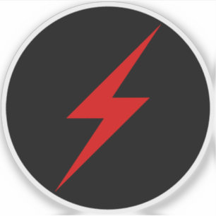 Roter Blitzschlag der Anarchie (auf schwarz) Aufkleber