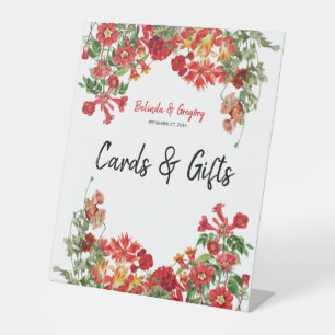 Roter Blumengarten Blume Hochzeiten Karten und Ges Sockelschild