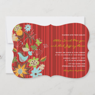 Roter Blumengarten Einladung & Empfang Card