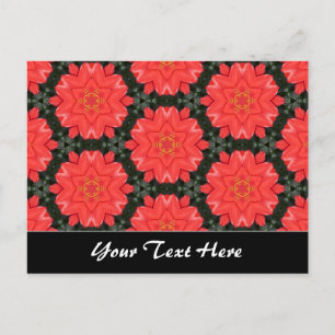 Roter Blumenmuster-Vorlage Postkarte