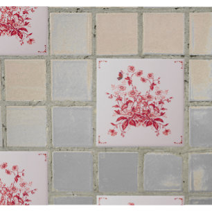 Roter Blumenstrauch-Toile inspirierter Dekorfliese Fliese