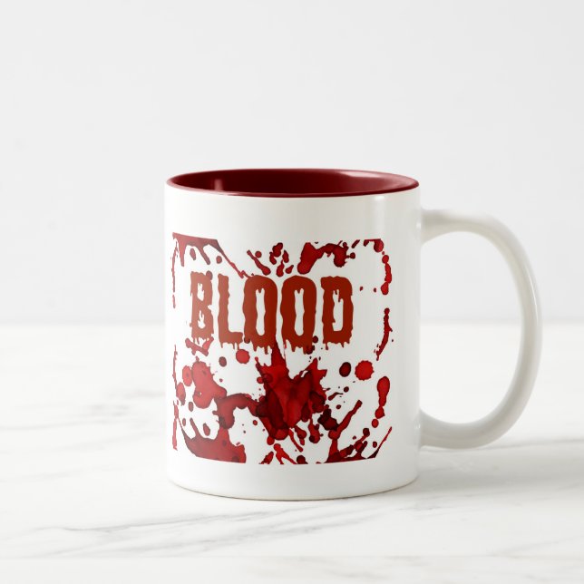 ROTER Blut-Halloween-Druck Zweifarbige Tasse (Rechts)