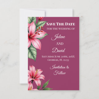 Roter Blütenblume Save The Date