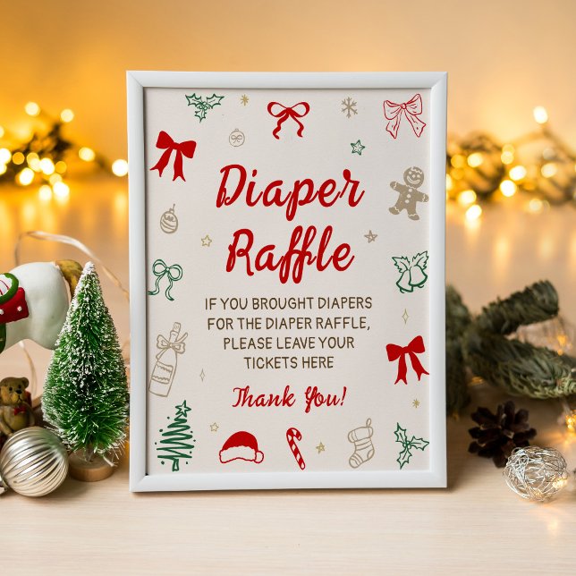 Roter Bogen-Christelternparty-Windel-Raffle Poster (Von Creator hochgeladen)