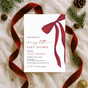 Roter Bogen Ein fröhliches kleines Weihnachts-Baby Einladung