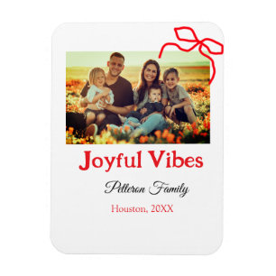 Roter Bogen fröhlich Vibes fügen Familienname Foto Magnet