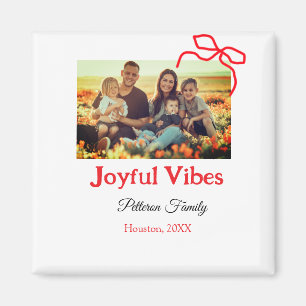 Roter Bogen fröhlich Vibes fügen Familienname Foto Magnet