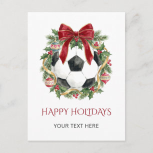 Roter Bogen Fußballkranz Weihnachten Feiertagskart