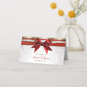 Roter Bogen Gold Weiße Funken Weihnachten Hochzeit Platzkarte
