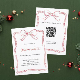 Roter Bogen handgezeichnet QR-Code Weihnachtsfeier Einladung