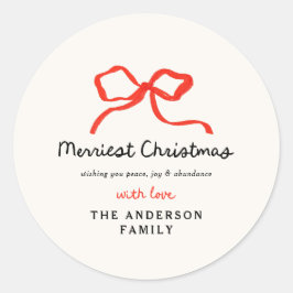 Roter Bogen - Moderne, traditionelle Weihnachtsfei Runder Aufkleber
