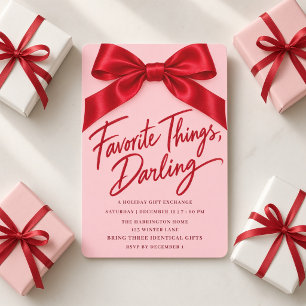 Roter Bogen Rosa Lieblingsgeschenke Tausch  Einladung