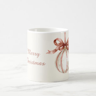 Roter Bogen Streifen Elfenbein Weißer Weihnachtsba Kaffeetasse