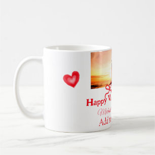 Roter Bogen Valentinstag Foto Name Herz Liebe Kaffeetasse