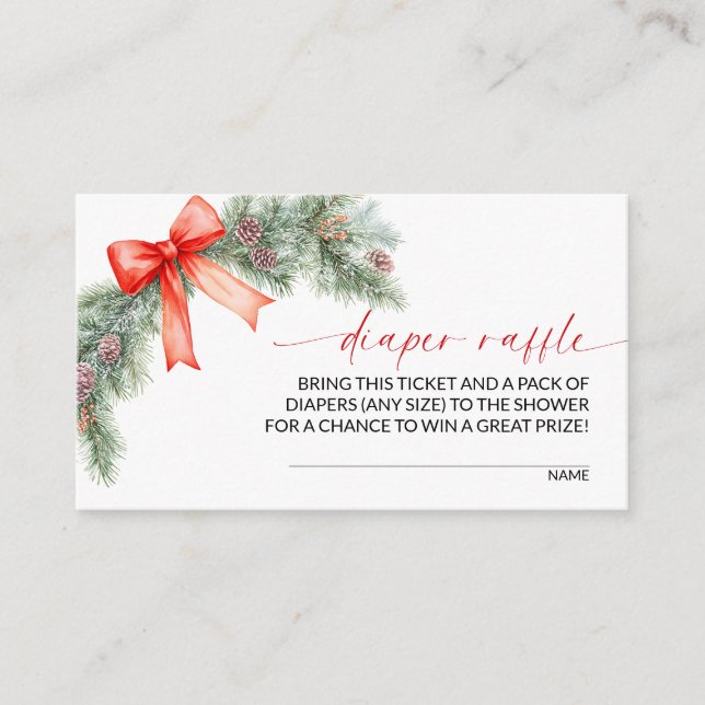 Roter Bogen Weihnachten Windel-Raffle  Begleitkarte (Vorderseite)